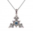 Sterling Silver 10k Sky Blue Topaz & CZ Celestial Pendant-1