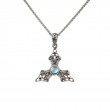 Sterling Silver 10k Sky Blue Topaz & CZ Celestial Pendant Small-1