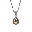 Sterling Silver 18k Solstice Hammered Pendant Teardrop-1