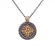 Sterling Silver 14k Gilded Medallion Shield Pendant-1