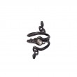 Sterling Silver Raw Diamond Snake Ring with Black Rhodium 0.1ctw-1