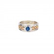 White Rose Solitaire with Round Blue Sapphire 0.52ct Skae Ring-1