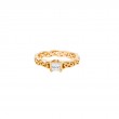 Yellow Eternity Knot Princess Cut Solitaire Katrine Ring CZ-1