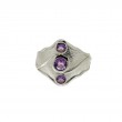 Sterling Silver Rhodium Amethyst Rocks 'n Rivers Ring-1