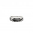 Sterling Silver Oxidized Beaded Ring with Plain Rails-1