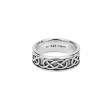 Sterling Silver Oxidized Celtic Love Knot Ring with Rails-1