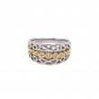 Sterling Silver 10k Yellow with White CZ Bridge Ring-1