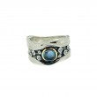 Sterling Silver 10k London Blue Topaz & CZ Ring-1