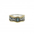 Sterling Silver 10k Marquise Swiss Blue Topaz Rocks 'n Rivers Ring-1