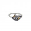 Sterling Silver Rhodium Rocks 'n Rivers 10k CZ Ring-1