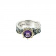 Sterling Silver 10k Amethyst & CZ Rocks 'n Rivers Ring-1