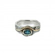 Sterling Silver 10k Oval London Blue Topaz & CZ Rocks 'n Rivers Ring-1