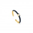 NAVY BLUE ENAMEL GOLD ADJUSTABLE RING-1