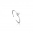 Silver Padlock Sparkle Adjustable Ring-1