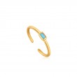 GOLD TURQUOISE BAND ADJUSTABLE RING-1