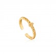 GOLD ROPE TWIST ADJUSTABLE RING-1