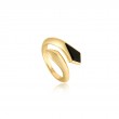 Gold Black Agate Wrap Adjustable Ring-1