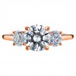 Three-Stone Rose Gold Engagement Ring-3