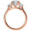 Three-Stone Rose Gold Engagement Ring-5