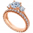 Three-Stone Rose Gold Engagement Ring-7