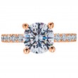 Stunning 18 Karat Rose Gold Engagement Ring Features Venetian Pave Setting-3