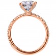 Stunning 18 Karat Rose Gold Engagement Ring Features Venetian Pave Setting-5