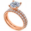 Stunning 18 Karat Rose Gold Engagement Ring Features Venetian Pave Setting-7