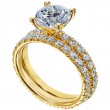 Stunning Yellow Gold Engagement Ring Features Venetian Pave Setting-7