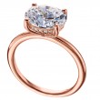 18 Karat Rose Gold Engagement Ring Features Hidden Diamond Halo-1