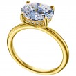 18 Karat Yellow Gold Engagement Ring Features Hidden Diamond Halo-1