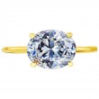 18 Karat Yellow Gold Engagement Ring Features Hidden Diamond Halo-3