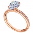 18 Karat Rose Gold Vintage Engagement Ring-1