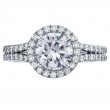 Split Shank Micro Pave Set Platinum Engagement Ring-3