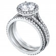 Split Shank Micro Pave Set Platinum Engagement Ring-7