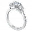 Bead-Set Three-Stone Platinum Engagement Ring-1