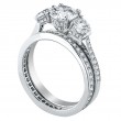 Bead-Set Three-Stone Platinum Engagement Ring-7