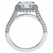 Three-Sided Micro Pave Platinum Engagement Ring-5