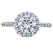 Platinum Micro Pave Set Halo Engagement Ring