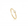 14KT Gold White Sapphire Band Ring-1