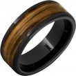 Barrel Aged™ Black Diamond Ceramic™ Ring with Bourbon Wood Inlay-1