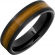 Barrel Aged™ Black Diamond Ceramic™ Ring with Single Malt Scotch Inlay and Stone Finish-1