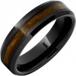 Barrel Aged™ Black Diamond Ceramic™ Ring with Bourbon Wood Inlay and Grain Finish-1