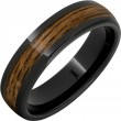 Barrel Aged™ Black Diamond Ceramic™ Dome Ring with Bourbon Inlay-1