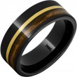 Barrel Aged™ Black Diamond Ceramic™ Ring with Bourbon Wood and 14K Gold Inlays