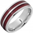 Double Barrel ® Barrel Aged™ Serinium® Dome Ring with Cabernet Inlays