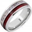 Barrel Aged™ Serinium® Ring with Cabernet Barrel Wood and Antler Inlays