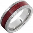 Barrel Aged™ Serinium® Ring with Cabernet Inlay and Moon Crater Finish