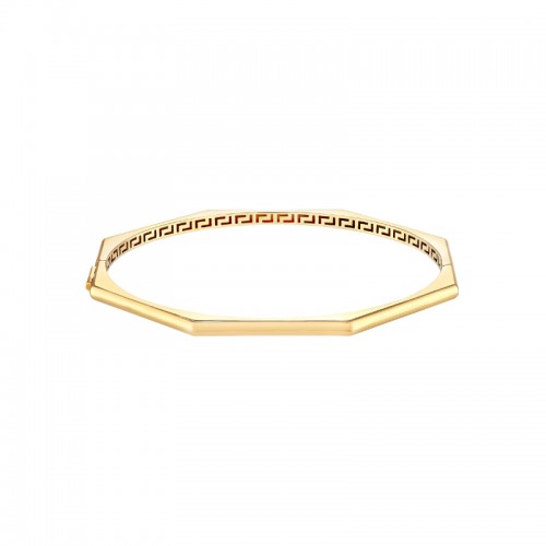 14K Yellow Gold Geometric Bangle Bracelet