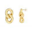 14K Yellow Gold Puffy Curb Link Earrings