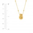 14K Yellow Gold Circle Links Pendant On Chain